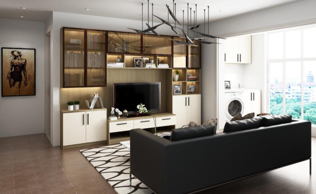 全鋁電視柜-03（風格：現(xiàn)代；顏色：橡木暖白）